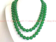 18-100'' Natural 10mm Green Jade Round Gemstone Beads Necklace