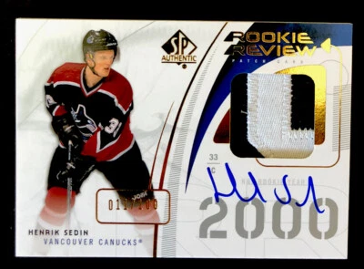 2009-10 Henrik Sedin SP Authentic Rookie Review Game Worn Patch Auto 11/100!!! - Image 1 of 2