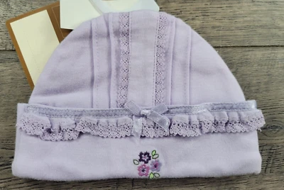 Baby Girl New Carter's Vintage 3-9 Month Plum Cute Purple Hat - Image 1 of 2