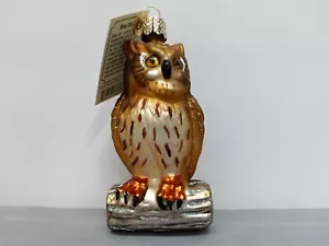 Vintage Old World Christmas WISE OLD OWL Glass Ornament 2003 - New - Picture 1 of 11