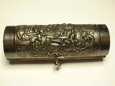 Silver Plated Netherlands Snuff Box! H.hooykaas Maker Village Scene! Never Used! • 25.79$