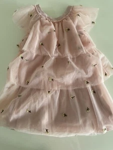 NEW Zara Dress Pink Chiffon Embroidered Flowers Girl 5-6 Year - Picture 1 of 10