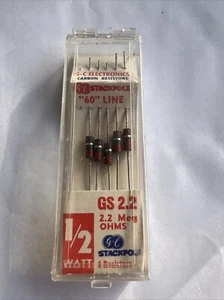 GC Electronics 1/2 Watt 2.2 Meg Ohm Resistors 5 In Packing - Picture 1 of 3