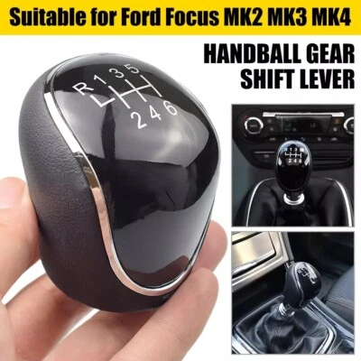 For Ford Focus Kuga Mondeo MK3 MK4 6-Speed Gear Stick Shift Lever Knob Handball - Image 1 of 4