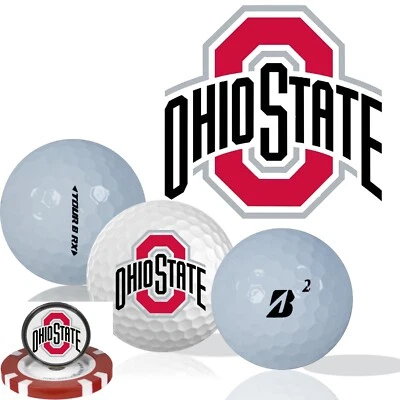 NCAA Ohio State Buckeyes • Мячи для гольфа упаковка 12 шт. • Bridgestone Tour B RX - Изображение 1 из 3