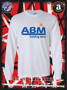 Nueva camiseta de manga larga con logotipo de ABM Building Engineering para hombre American Davis34 - Imagen 1 de 15