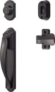 Ideal Security Door Handle with Keyed Deadbolt for Storm With Dealbolt, Black - Picture 1 of 9