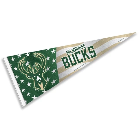 Milwaukee Bucks Nation American Stripes Full Size Pennant Flag Banner Cover