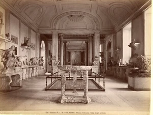 Large Alinari Silver Albumen 6461 Roma Rome Museo Vaticano Sala degli animali - Picture 1 of 1