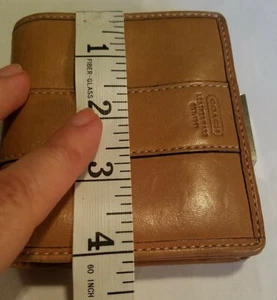 Coach Legacy Signature Medium Wallet TAN Leather With Snapping Change Purse♡♡ - Picture 1 of 9