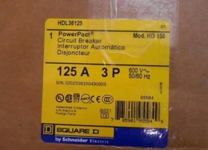 Square D HDL36125 circuit breaker new in box - Foto 1 di 2