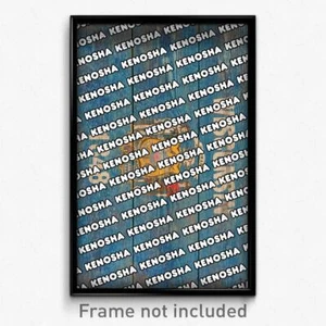 Póster de Kenosha Wisconsin (estampado de ciudad de recuerdo de Wi 11x17) - Imagen 1 de 1