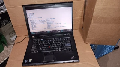 Vintage IBM Lenovo Thinkpad T61 Laptop Intel Core 2 Duo @ 2.4 GHz  15.4" LCD P/R - Image 1 of 4