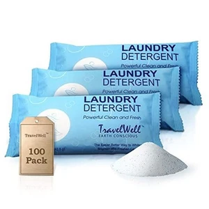 Travel Laundry Detergent Powder Individually Wrapped 100 Packets, 1.5 oz per bag - Picture 1 of 6