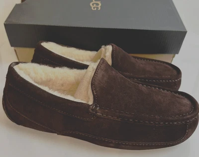 UGG мужчин 7 Ascot мокасины тапочки эспрессо ~ новый в коробке - Изображение 1 из 4