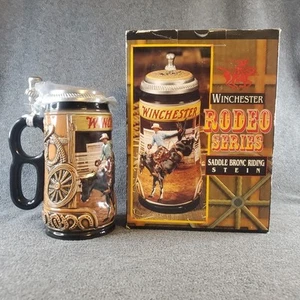 Anheuser Busch Winchester Rodeo Series Saddle Bronc Riding Stein GM25 Cowboy - Picture 1 of 24