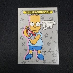 1990 Topps Los Simpson Bart #2 Underchiever And Proud of it Man pegatina mal recortada - Imagen 1 de 2
