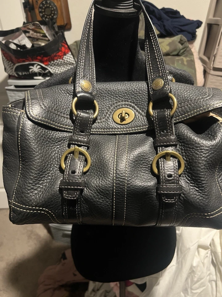 Coach Cuero Suave Negro De Colección Y2k # No C0798-10958 Herrajes de Latón Sólido Foto 1 de 4