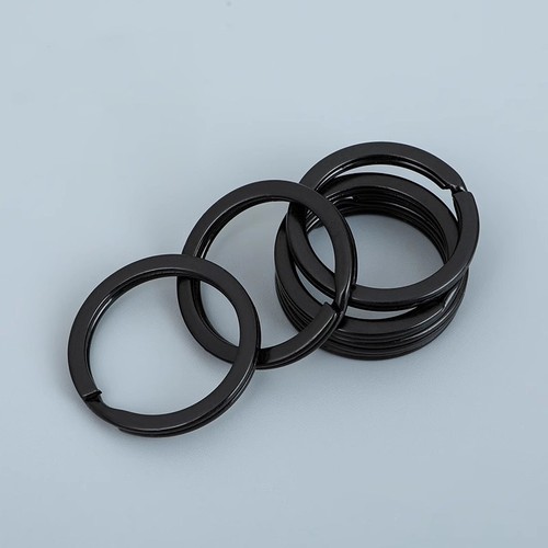 10PCS Strong Steel Split Rings Key Ring Metal Loop Flat Keychain Holder ...