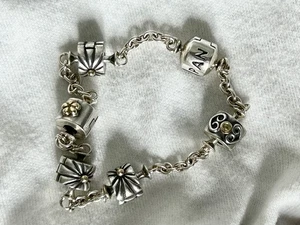 Authentic Pandora 925 ALE Sterling Silver & 14k Gold Bracelet + 5 Charms - Picture 1 of 9