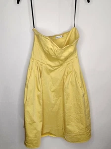 Top de verano estilo informal calvin Klein para mujer talla 6 amarillo sin tirantes 1/4 cremallera trasera - Imagen 1 de 5