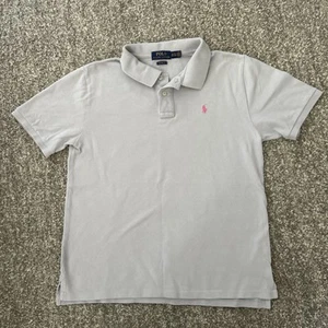Polo Ralph Lauren Polo Collar Shirt Cotton Piquet Gray Boys XL 18-20 - Picture 1 of 7