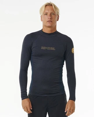Rip Curl Rashguard Long Sleeve Mens Crew Neck UPF50 Dark Blue Dawn Patrol - Image 1 of 4