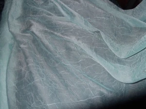 SEA GREEN CRINKLE CHIFFON FABRIC, 166 cm WIDE, SHEER FABRIC, BRIDAL, AUSTRALIA - Picture 1 of 4