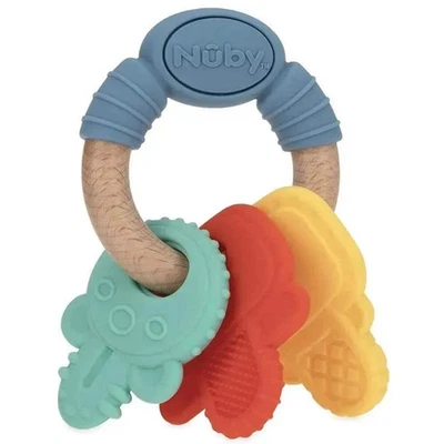 Nuby - Silicone/Wood Teether Keys - Image 1 of 2