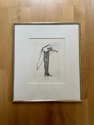 Hörst Du’s? Junge Frau beim Geigenspiel Gertrude Degenhardt - geb. 1940 New York - Bild 1 von 4