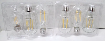 Ascher 6-Pack E26 LED Non-Dimmable Light Bulbs Vintage Edison 6W Light Bulbs - Image 1 of 3