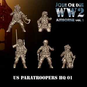 US Airborne WW2 28mm Resin – HQs & Specials – 3DBreed Tabletop Miniaturen - Bild 1 von 8