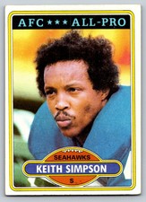 1980  Topps #355 Keith Simpson Rookie Card Seattle Seahawks