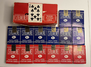 Vintage Streamline No. 1 ARRCO Playing Cards Lot 8 Blue & 6 Red Sealed & Box