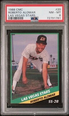 PSA 8 1988 Las Vegas Stars CMC #20 Roberto Alomar RC Pop44 Foto 1 de 2