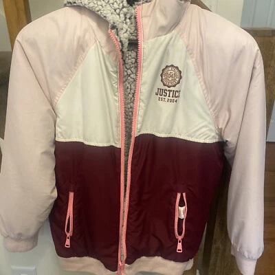 Warm Winter Girl Justice Hooded Jacket Size 10 - Image 1 of 4
