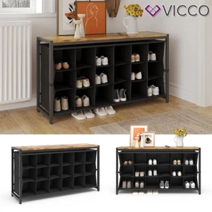 Schuhschrank Fyrk Eiche rustikal 100 x 54,5 cm Vicco - Bild 1 von 9