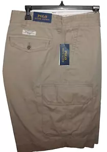 Polo Ralph Lauren Tan Chino Cargo Shorts BIG 46B Classic Fit 10" Flat Front - Picture 1 of 7