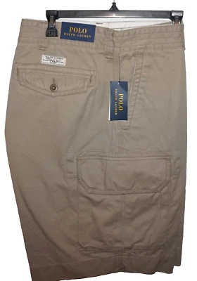 Pantalones Cortos de Carga Polo Ralph Lauren Bronceados Chinos GRANDES 50B Calce Clásico 10" Frente Plano Foto 1 de 4