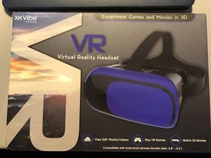 Vibe Essentials VR Virtual Reality Headset Blue Games Movies 3D Photos  View 360 - Picture 1 of 6