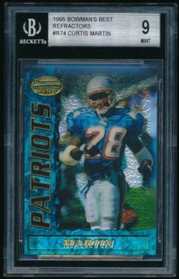 Bowman's Best Curtis Martin 1995 refractor RC *Patriots* BGS 9 (etiqueta antigua) Foto 1 de 2