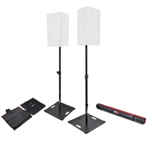 ProX X-POLARIS-BL X2 Set of Speaker Stands with Carry Bag in Black - Picture 1 of 6