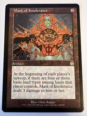 MTG Magic The Gathering Apocalypse Mask of Intolerance Rare LP - Image 1 of 2
