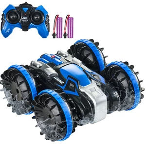 VEVOR Barco de Control Remoto Anfibio Carro RC 4WD de 2,4 GHz para Niños, Azul - Imagen 1 de 12