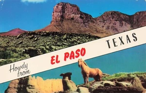 Howdy From El Paso, Texas Chrome PC Posted 1964 - Picture 1 of 2