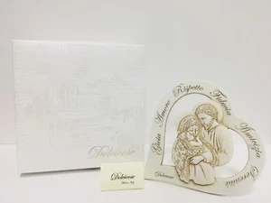 BOMBONIERA MATRIMONIO CUORE BASSORILIEVO AFFRESCO SACRA FAMIGLIA  - Imagen 1 de 1