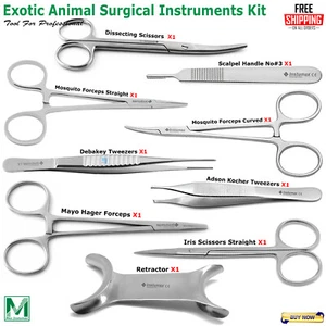 EXOTIC ANIMAL SURGICAL KIT, VETERINARY Exotic Animal Surgical Instruments - Picture 1 of 11