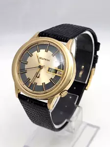🙂 Seltene Vintage BULOVA ACCUTRON - Massiv 14kT Gold - Tag/Datum Armbanduhr!! - Bild 1 von 14