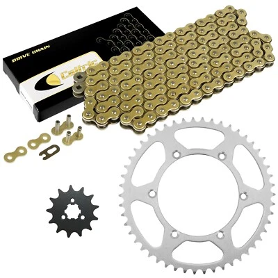 Drive Chain and Sprockets Kit fits Kawasaki KX125 KX 125 1996-1997 Gold - Image 1 of 4