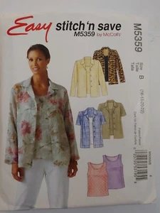 Pattern Misses Easy Pullover Tops and Button Up Shirts Size 16-22 McCalls M5359 - Picture 1 of 2